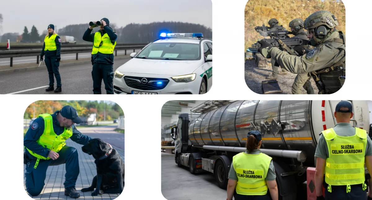 Zdjęcia funkcjonariuszy podczas służby / Fot. KAS