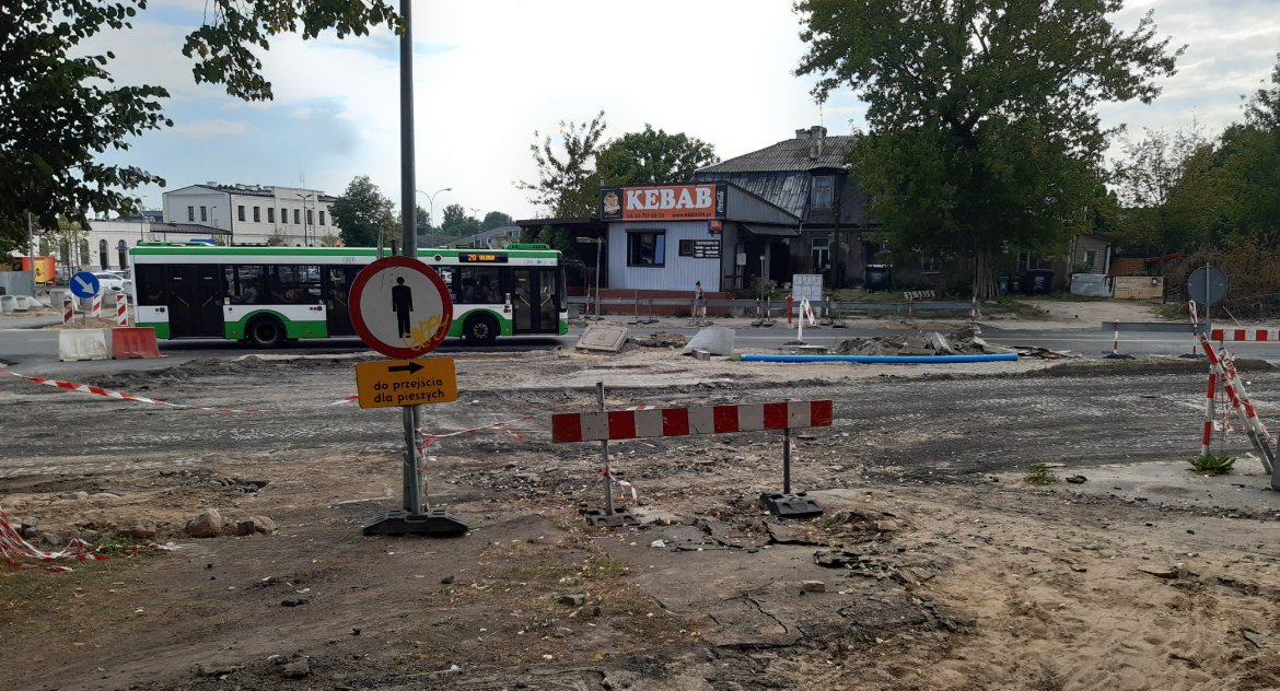 Zdjęcie robót drogowych przy ulicy Kolejowej w rejonie dworca PKP/ Facebook Rowerowy Białystok