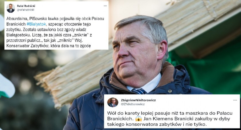 Zdjęcie Tadeusza Truskolaskiego ze screenami wpisów jego zastępców/ DDB