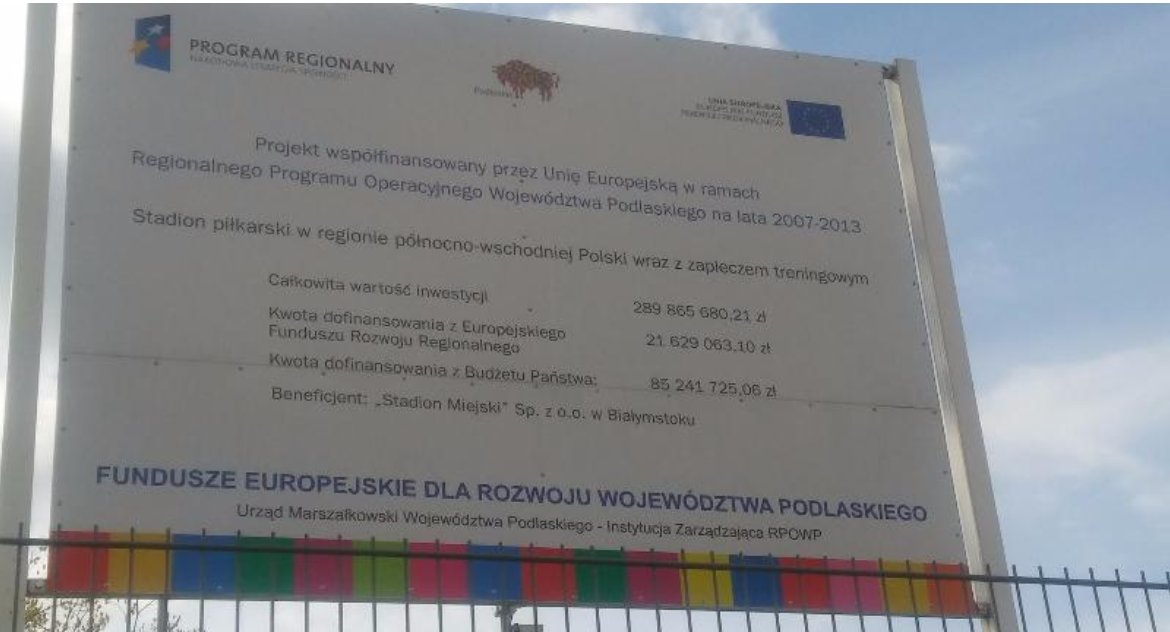 Zdjęcie tablicy informacyjnej ze Stadionu Miejskiego w Białymstoku/ DDB