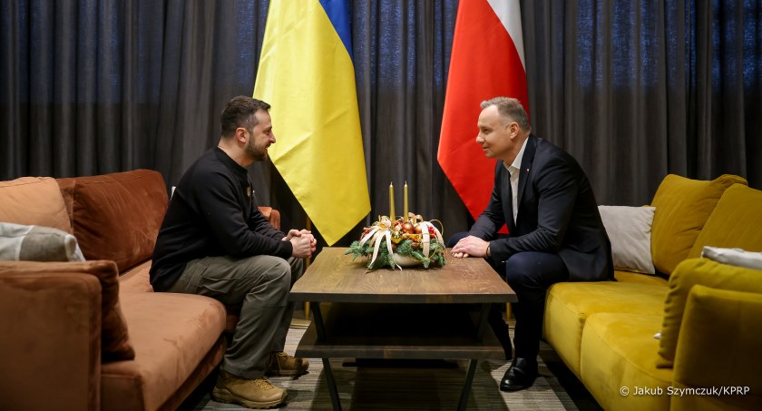 Zdjęcie prezydenta Andrzeja Dudy z Wołodymyrem Zełeńskim prezydent.pl