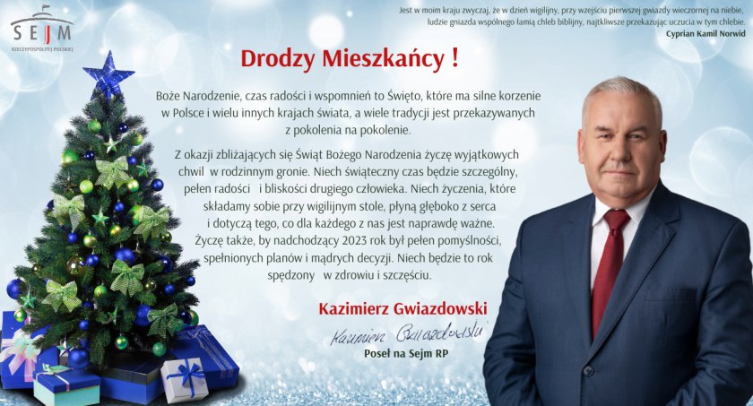 Życzenia posła Kazimierza Gwiazdowskiego