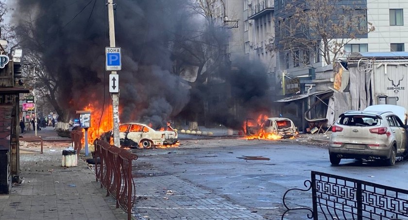 Zdjęcie po ostrzale Chersonia/ Twitter.com Володимир Зеленський