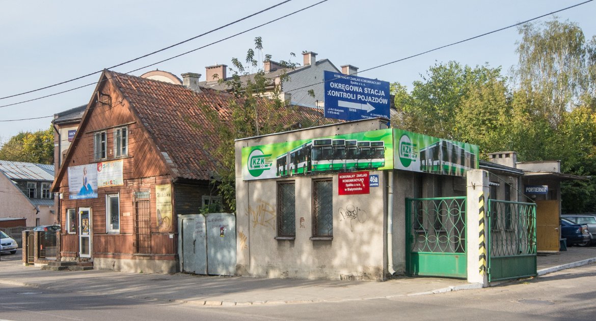 Zdjęcie wjazdu do zajezdni KZK w Białymstoku/ DDB