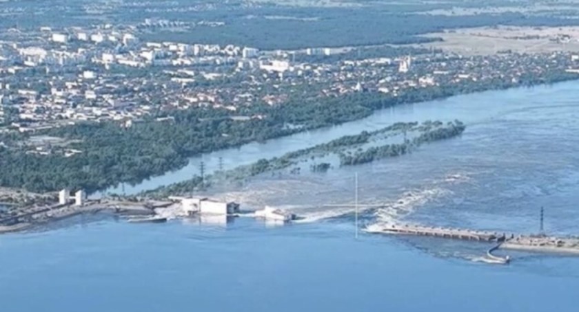 Zdjęcie zniszczonej elektrowni w Nowej Kachowce/ Ministerstwo Polityki Rolnej Ukrainy