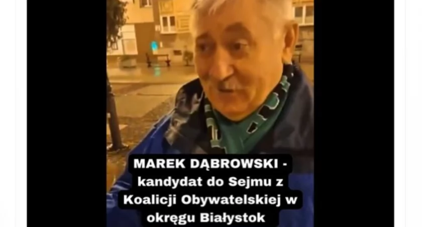 Zdjęcie Marka Dąbrowskiego, kandydata KO do Sejmu/ zrzut ekranu z Twitter.com/ Piotr