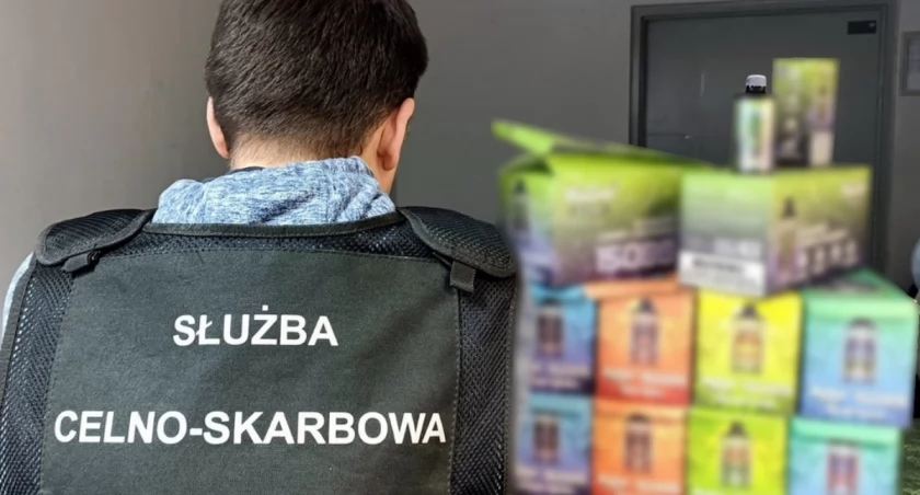 Funkcjonariusz KAS przy zabezpieczonym towarze / Foto: KAS