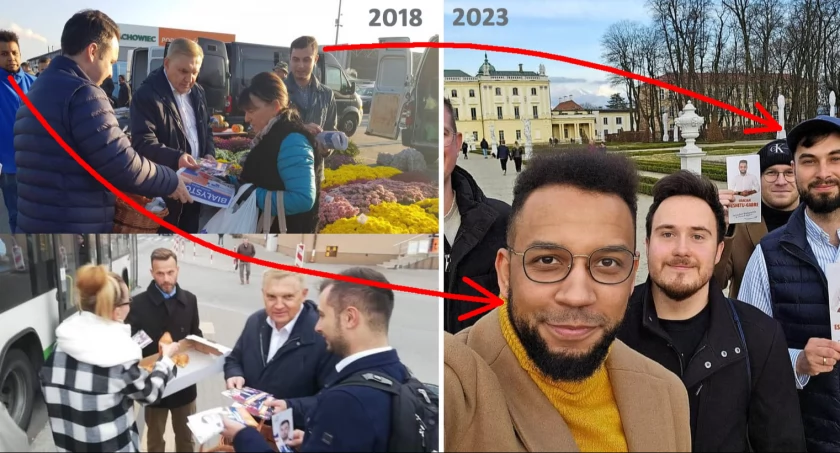 Zdjęcie działaczy partyjnych PO/ FB Dawid Tomar - profil publiczny oraz Koło Młodych Białostoczan PO RP