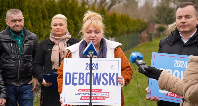 Zdjęcie z konferencji prasowej na terenie ogrodów działkowych/ mat. pras.
