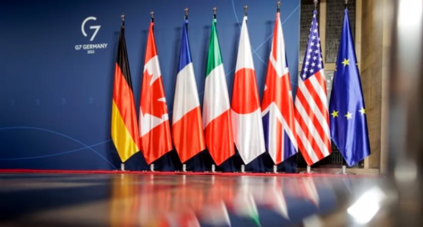Zdjęcie flag państw Grupy G7/ Twitter.com Ukrinform