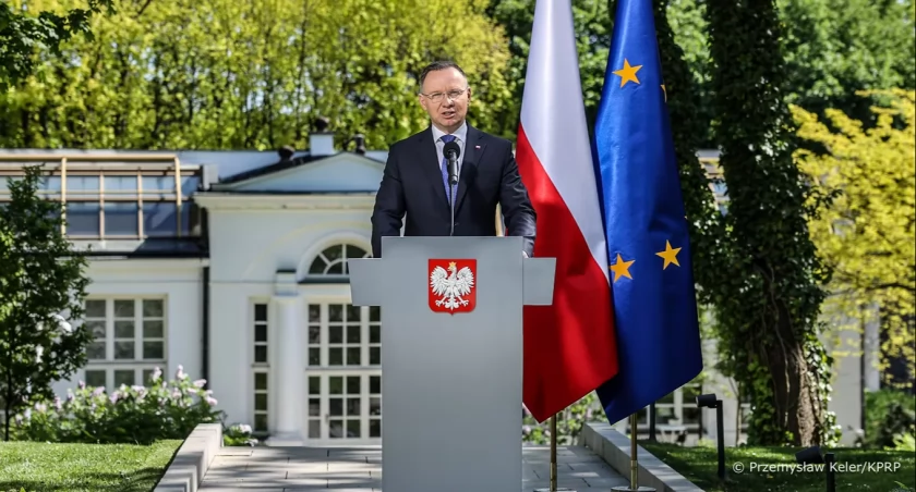 Zdjęcie prezydenta Andrzeja Dudy podczas orędzia/ Przemysław Keler KPRP