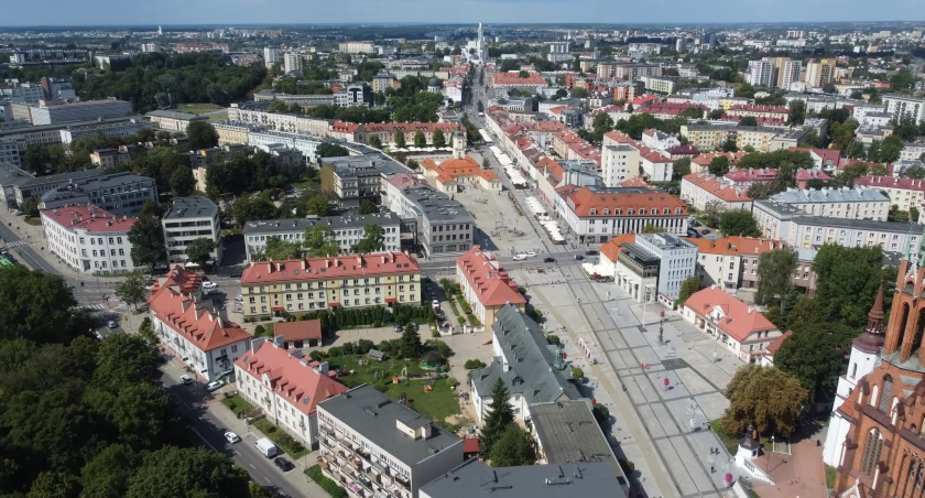 Zdjęcie Rynku Kościuszki w Białymstoku z lotu ptaka/ DDB