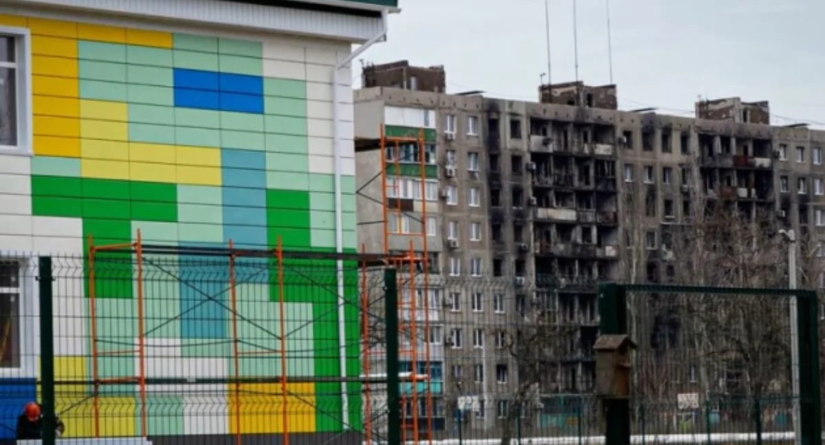 Zdjęcie zniszczonych budynków w Mariupolu na Ukrainie/ Twitter.com Ukrinform