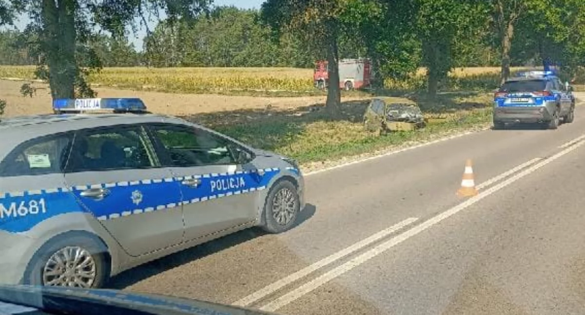 Zdjęcie z wypadku drogowego w Dziękoniach/ Facebook.com/ Kolizyjne Podlasie/ Łukasz Owierkowicz