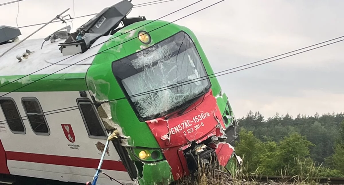 Zdjęcia wykolejonego pociągu / Fot. KPP w Sokółce