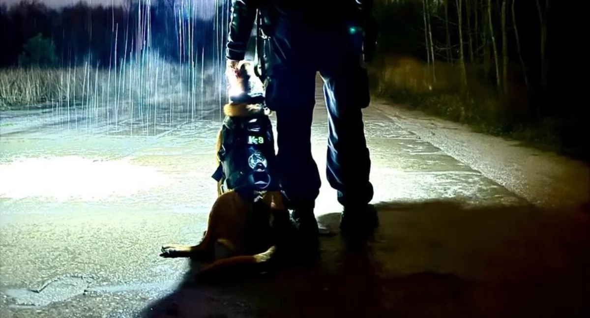 Luna z przewodnikiem / Fot. Podlaska policja