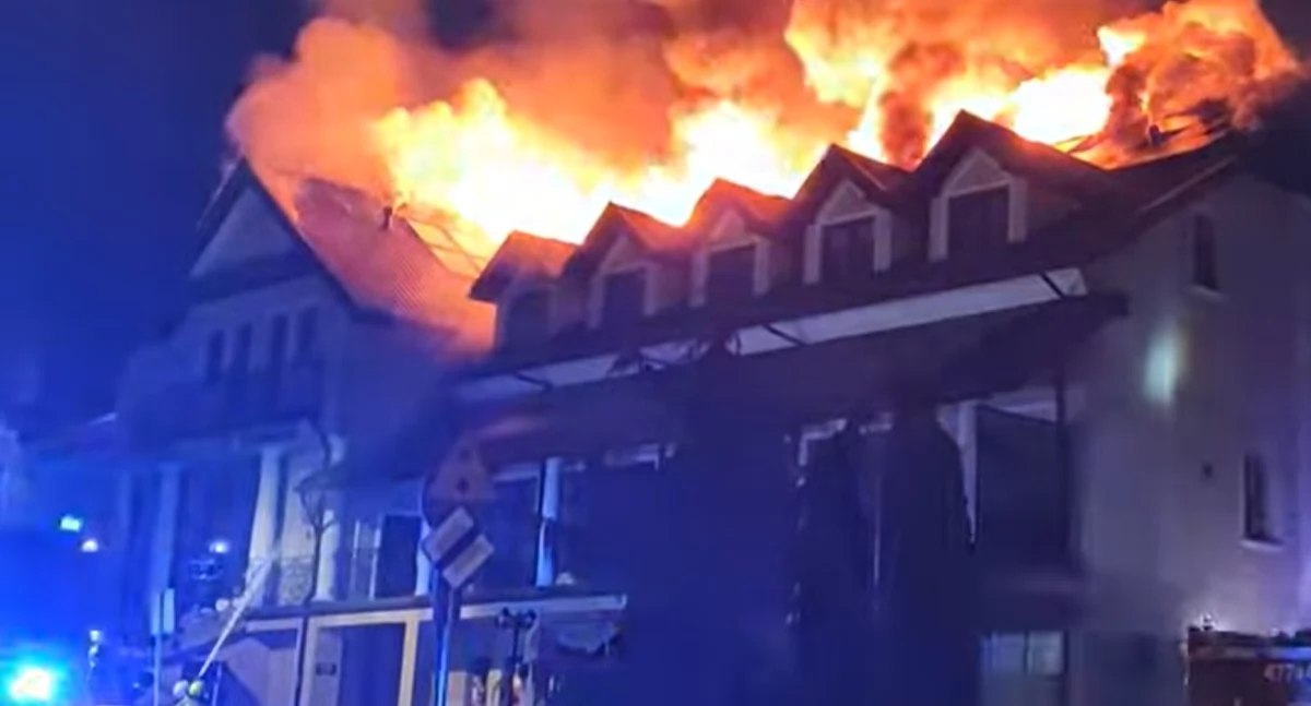 Pożary, Tragiczny bilans świąt Siemiatyczach Jedna ofiara śmiertelna spalony hotel - zdjęcie, fotografia