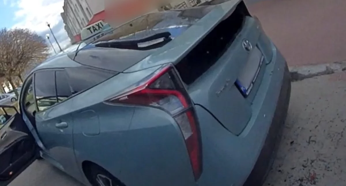 Kryminalne, Finał awantury białostockiej taksówce - zdjęcie, fotografia