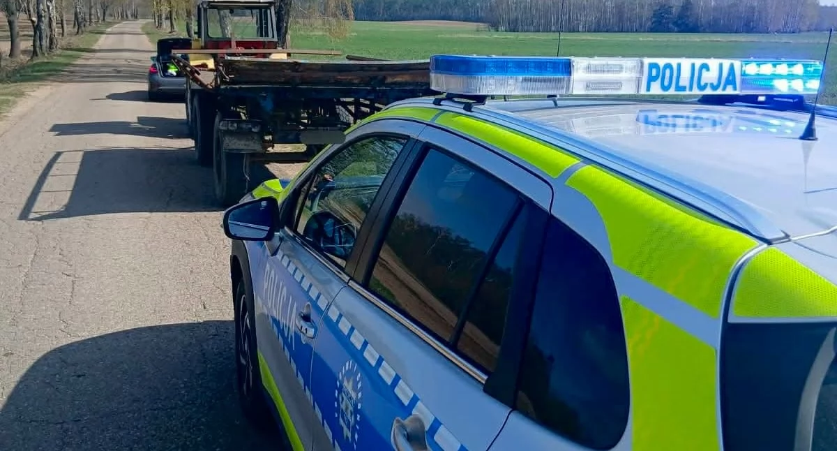 Kryminalne, Traktorzysta rekordzista rękach policji Miał promile dożywotni zakaz - zdjęcie, fotografia