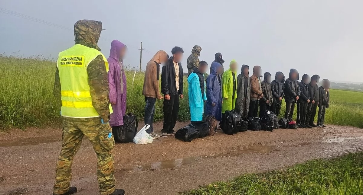 Granica, Kolejny szturm polsko granicę Straż Graniczna zatrzymała kilkudziesięciu migrantów - zdjęcie, fotografia