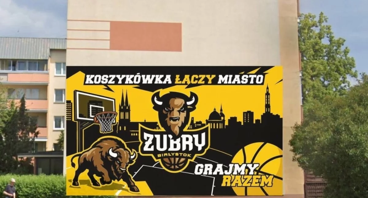 Koszykówka , Żubrów Białystok zebrali potrzebne pieniądze! Będzie wyjątkowy mural! - zdjęcie, fotografia