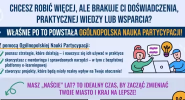 Ogólnopolska Nauka Partycypacji - młodzi liderzy zmieniają swoje społeczności