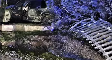 Pijany uciekinier z Grajewa rozbił się na płocie. Miał ponad 1,5 promila